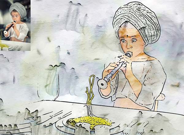 快速转简笔水彩手绘效果PS动作工具模板 Water Panting Photoshop Action Vl10