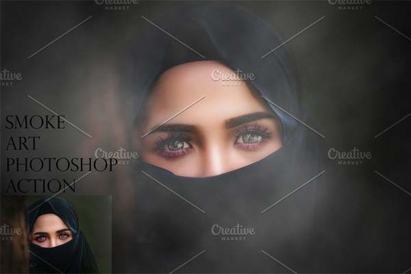 给照片添加烟雾效果ps动作