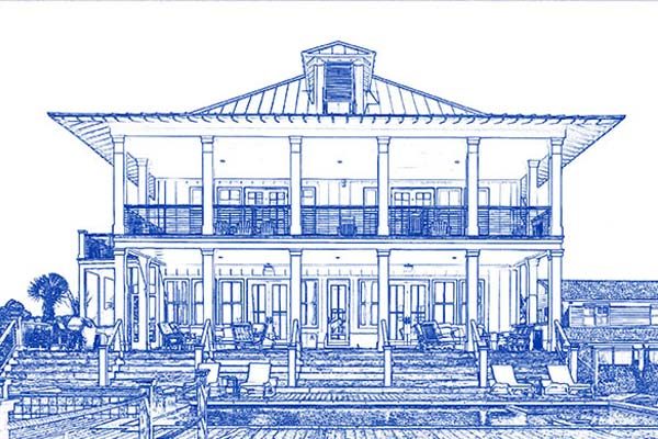 建筑蓝图图样效果PS动作工具模板