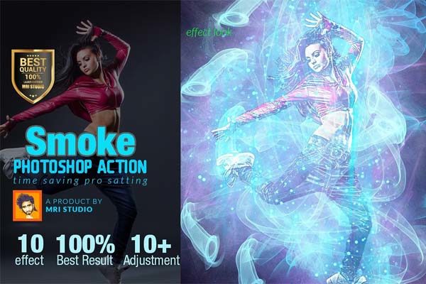 现代艺术烟雾效果PS动作工具模板 Smoke Photoshop Action