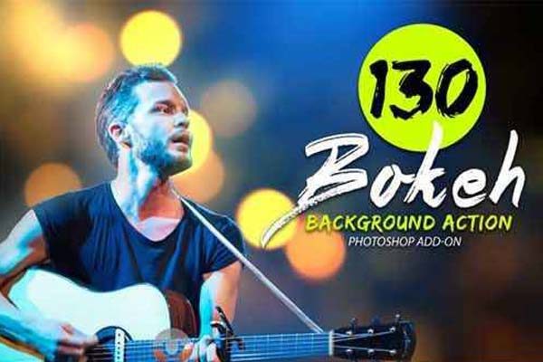 130个照片添加高光散景背景PS动作工具模板