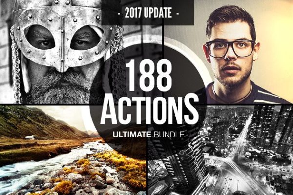188个炫酷照片特效处理PS动作工具模板大包 188 Actions Ultimate BUNDLE by Tom Anders