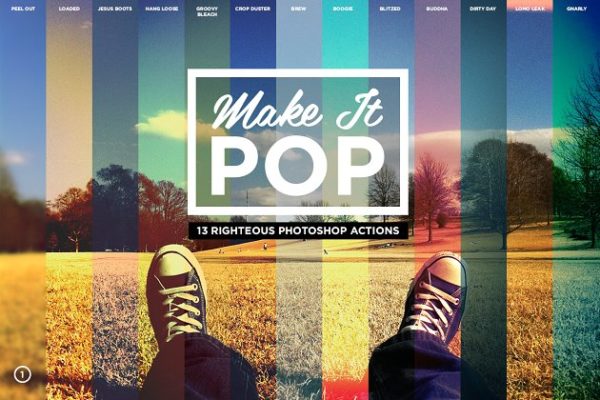 复古照片特效PS动作工具模板 Make it pop photoshop actions