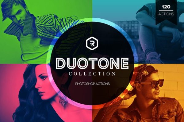 双色调照片效果PS动作工具模板 Duotone Collection Photoshop Actions