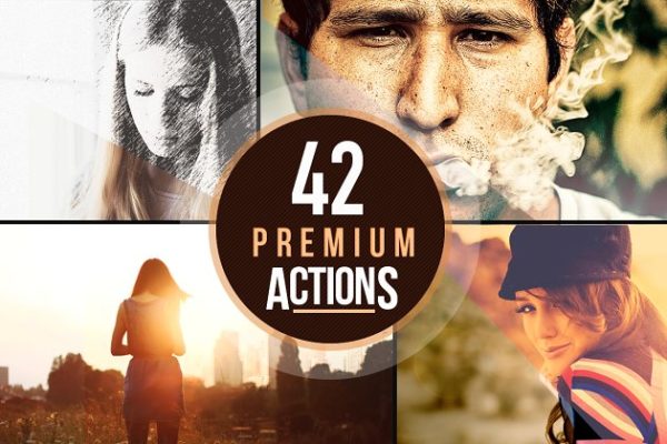 42款专业照片效果处理PS动作工具模板 42 Premium Actions