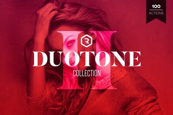 100款双色调照片效果处理PS动作工具模板 Duotone Collection II PS Actions