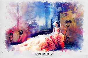动画水彩效果的PS动作工具模板下载 Premio 2 Watercolor Photoshop Action [atn]