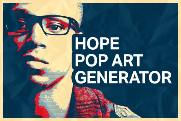 流行艺术抽象4色剪影海报效果PS动作工具模板 Hope Poster Pop Art Generator