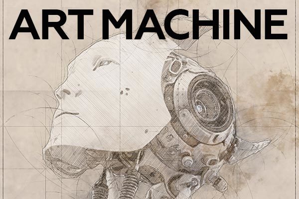 工业设计艺术素描特效的PS动作工具模板下载 Art Machine Photoshop Action [atn]