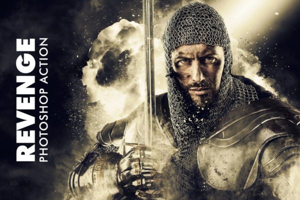 炫酷烟雾火爆场面特效PS动作工具模板 Revenge Photoshop Action