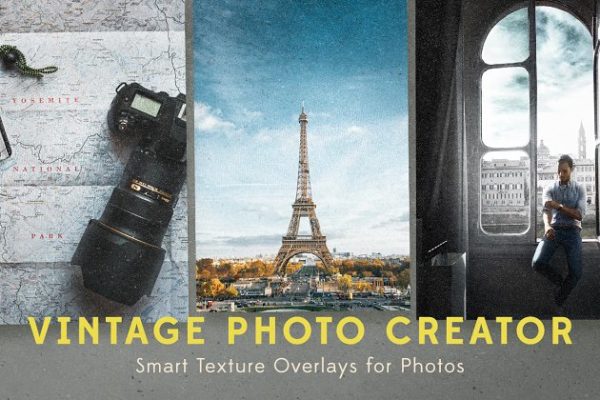 复古怀旧风格照片处理PS动作工具模板 Vintage Photo Creator