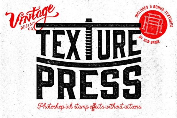 墨印墨水印章效果图层样式 TexturePress – Ink Stamp Effects