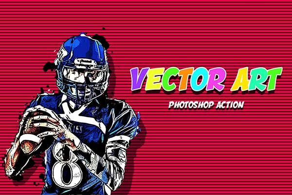 创建时尚漫画风格的矢量艺术PS动作工具模板 Vector Art Photoshop Action [atn]