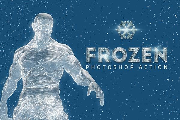 独特冰块雕刻效果的PS动作工具模板 Frozen Ice Photo Effect [atn]