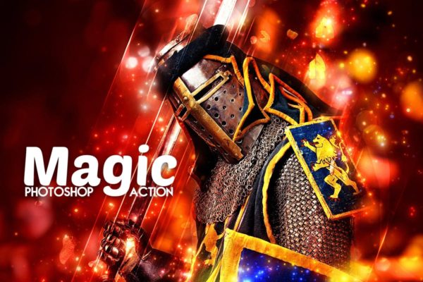 一款梦幻光线的人物照片特效PS动作工具模板 Magic Photoshop Action
