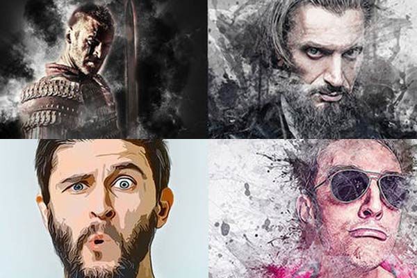 云彩和水彩混合效果的PS动作工具模板下载 Mixing Photoshop Action Bundle