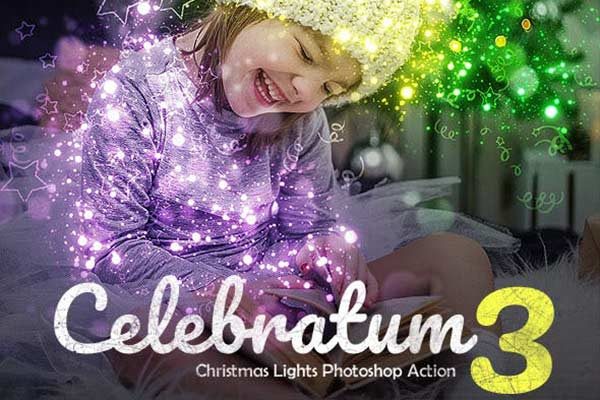 圣诞节灯光特效的PS动作工具模板下载 Celebratum 3 [atn]