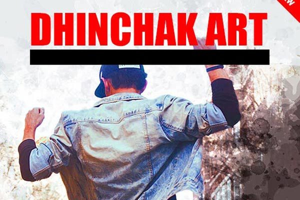 创建水墨风格人物背景图片的PS动作工具模板 Dhinchak Art Photoshop Action
