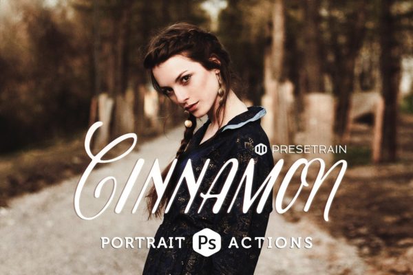时尚大片人像照片后期处理效果PS动作工具模板 Cinnamon Portrait Photoshop Actions