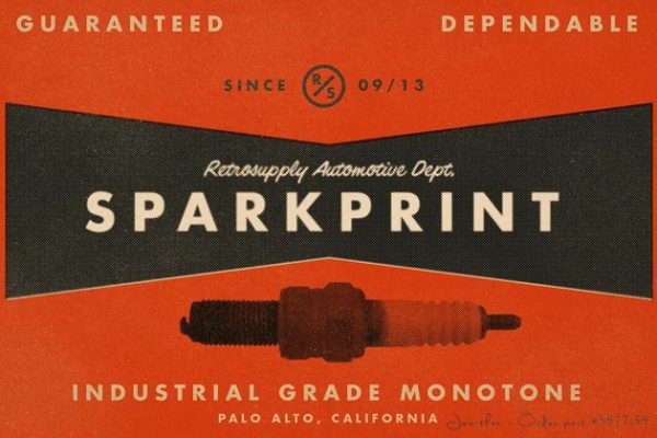 复刻1970年代半色调印刷效果PS动作工具模板 SparkPrint – Monotone Action