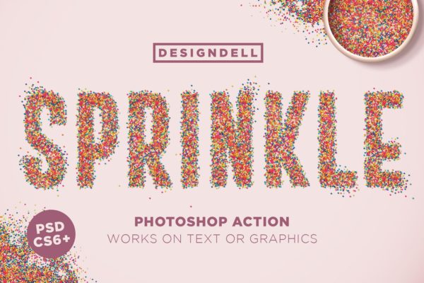 彩色糖果颗粒感字体特效PS动作工具模板 Sprinkle Photoshop Action