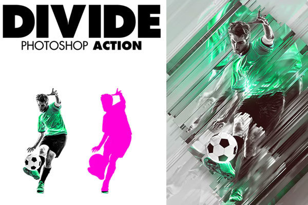 动感模糊玻璃效果PS动作工具模板下载 Divide Photoshop Action