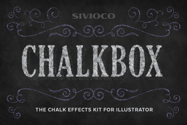 粉笔画黑板画绘画效果AI动作 Chalkbox – Illustrator Actions