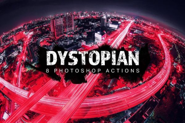 城市夜景照片滤镜PS动作工具模板 Dystopian Photoshop Actions