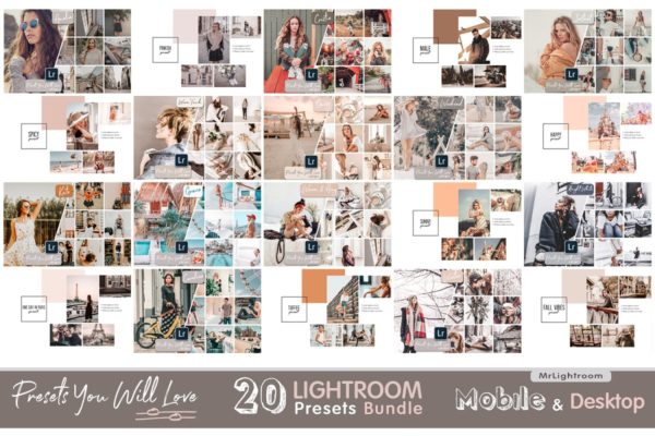 时尚摄影风景人物Lightroom预设工具素材