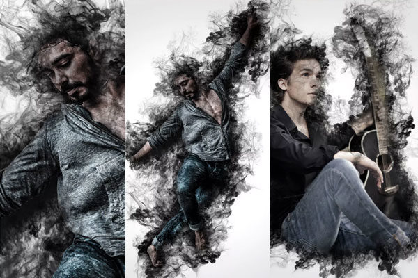 创意黑色泼墨烟雾高分辨率PS动作工具模板下载 Black Aura Photoshop Action