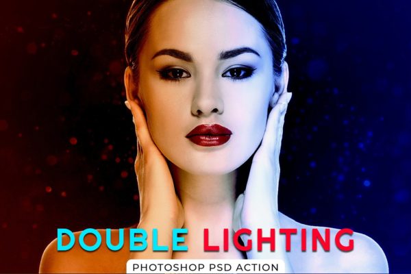 双色照片效果处理PS动作工具模板预设工具素材 Double Lighting Photoshop PSD Action