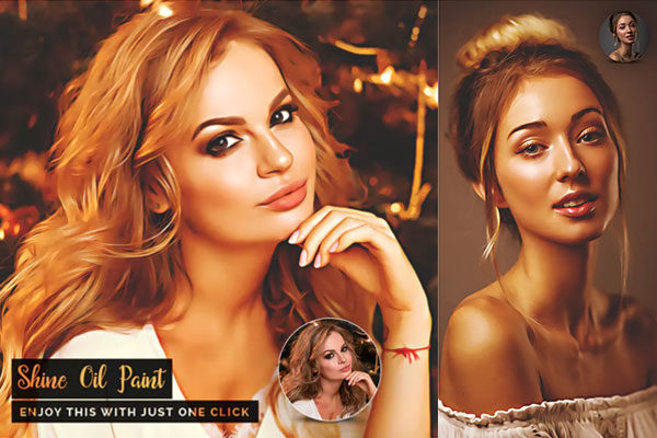 光泽油画颜料卡通艺术效果ps动作下载 Shine Oil Paint