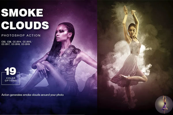 幻彩烟雾缭绕电影史诗效果ps动作下载 Smoke Clouds Photoshop Action