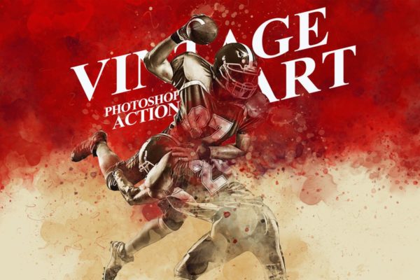 复古艺术风格人物海报特效PS动作工具模板 Vintage Art Photoshop Action