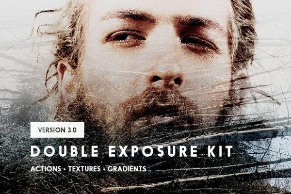 双重曝光人物照片特效PS动作工具模板 Double Exposure Kit