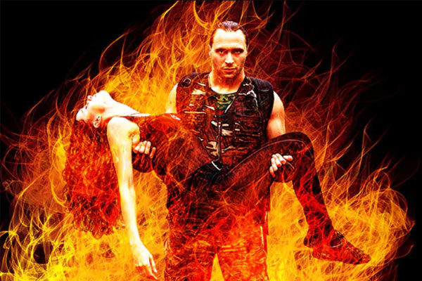 一款非常震撼逼真的火焰特效PS动作工具模板下载 Windy Fire Photoshop Action