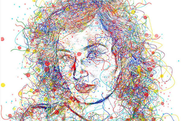 水彩线条肖像素描艺术Photoshop动作下载