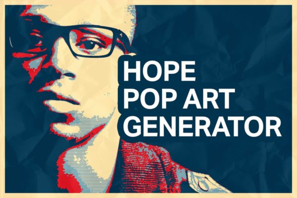 潮流剪影艺术风格照片效果一键生成PS动作工具模板 Hope Pop Art Generator