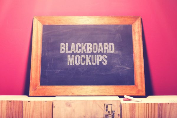 复古艺术黑板样机&粉笔话动作 Blackboard / Chalkboard Mock-ups with Chalk Action