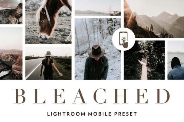 去饱和调色照片效果处理LR预设工具素材 Bleached Lightroom Mobile Presets