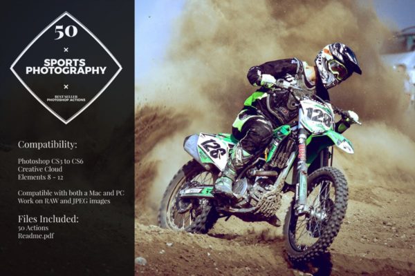 50款运动摄影照片后期处理LR调色预设工具素材 50 Sports Effect Photoshop Actions