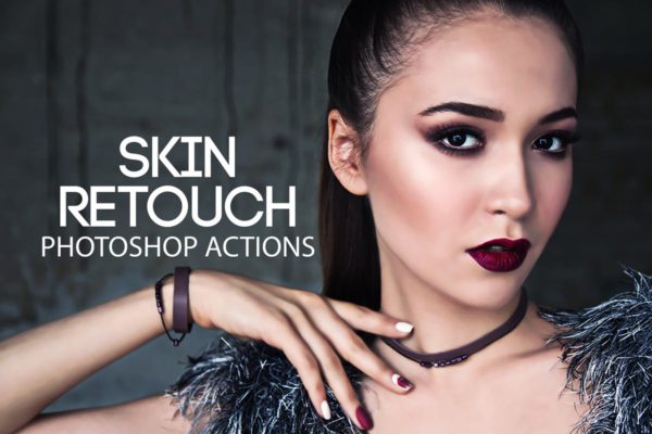 一键磨皮美颜滤镜PS动作工具模板v1 Skin Retouch Photoshop Actions Kit