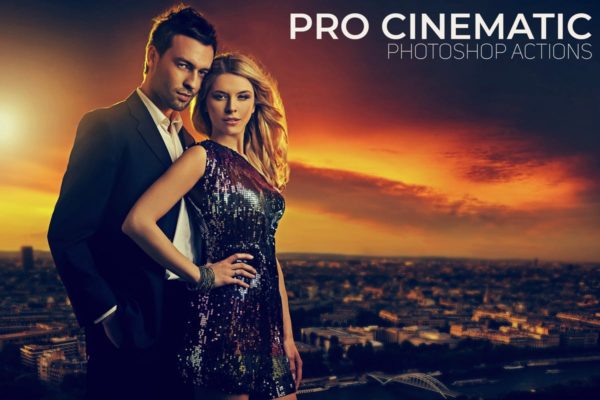 大气电影胶片和运动风格照片后期特效PS动作工具模板 Pro Cinematic Photoshop Actions