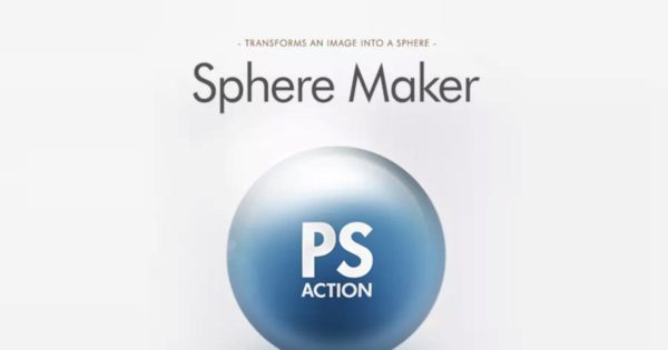 照片一键生成逼真3D立体球体PS动作工具模板 Sphere Maker Photoshop Action
