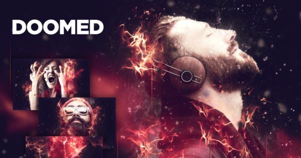 逼真火焰燃烧效果照片处理PS动作工具模板 Doomed Photoshop Action CS4+