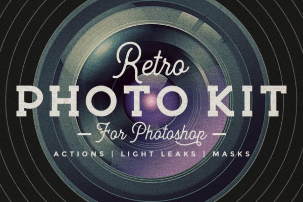 复古添加杂色照片调色滤镜PS动作工具模板合集 Photoshop Retro Photo Kit