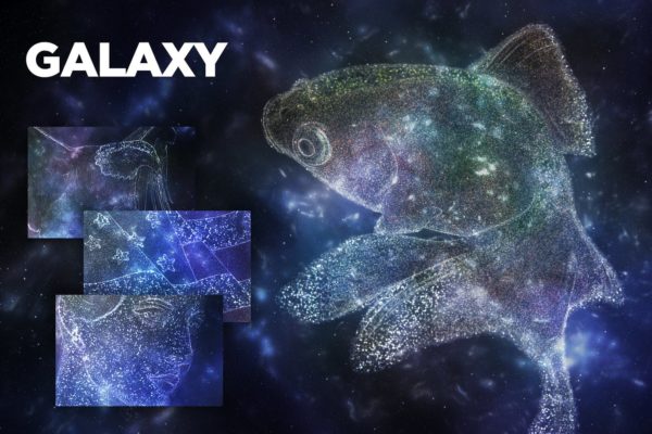 星系图梦幻星空特效一键生成PS动作工具模板 Galaxy Photoshop Action CS3+