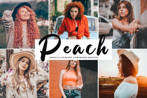 明亮暖色桃红色系人物摄影后期调色LR预设工具素材 Peach Mobile & Desktop Lightroom Presets