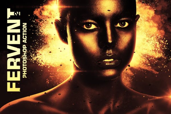 炫酷爆炸粒子特效PS动作工具模板下载 Fervent 2 Photoshop Action