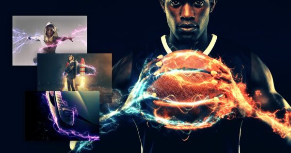 闪电雷电特效图片处理PS动作工具模板 Tesla Photoshop Action CS4+